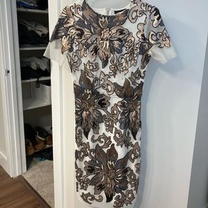 Small Alexia Admor black, white, and gold sequin dress